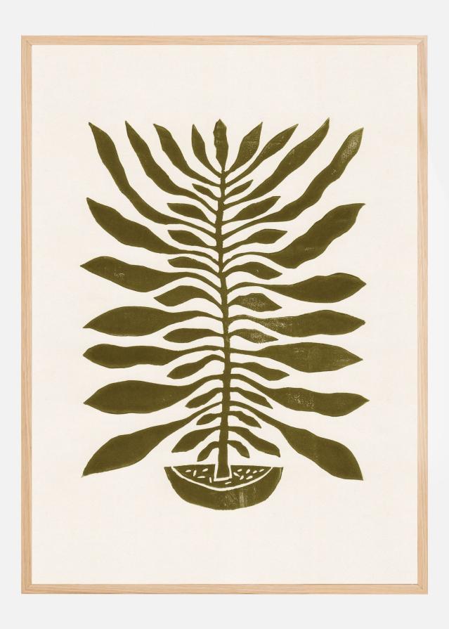 ne Hundred-Leaved Plant #22 / Lino Print Poszter