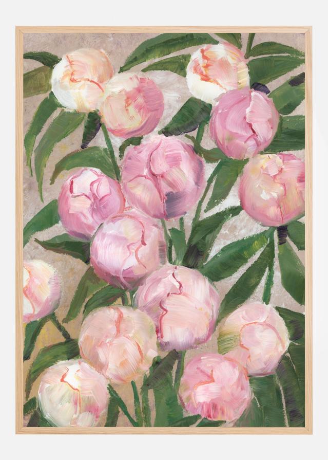Valenty painterly peonies Poszter
