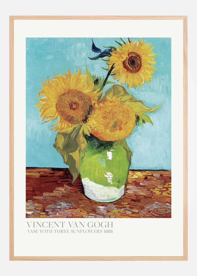 Vase With Three Sunflowers Poszter