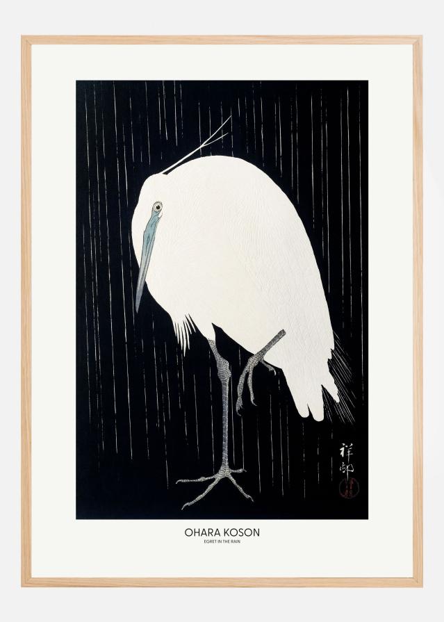Egret In The Rain Poszter
