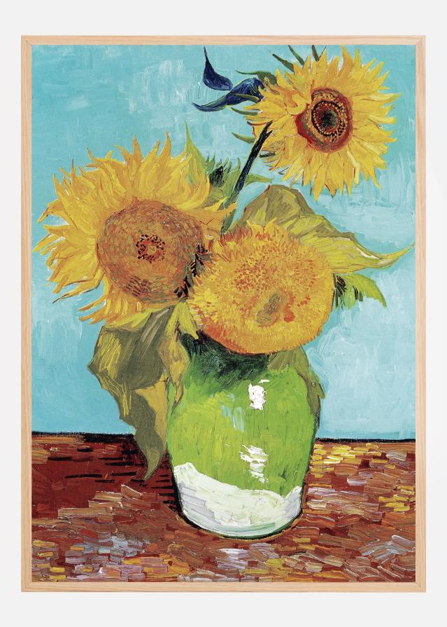 Vase With Three Sunflowers Poszter