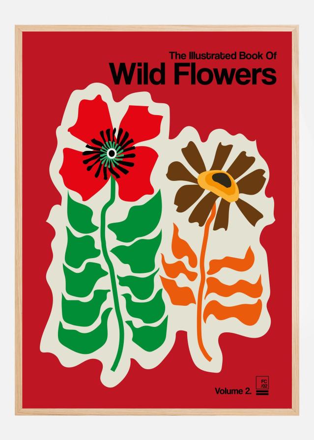 The Illustrated Book Of Wild Flowers Vol.2 Red Poszter