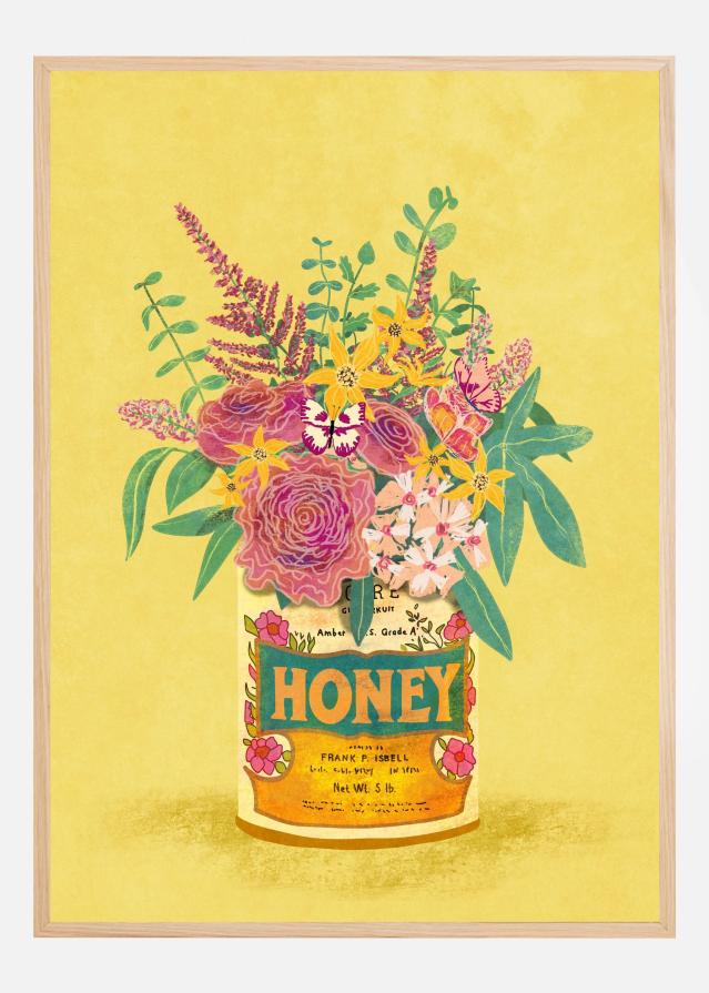Flowers In a vintage Honey Can Poszter