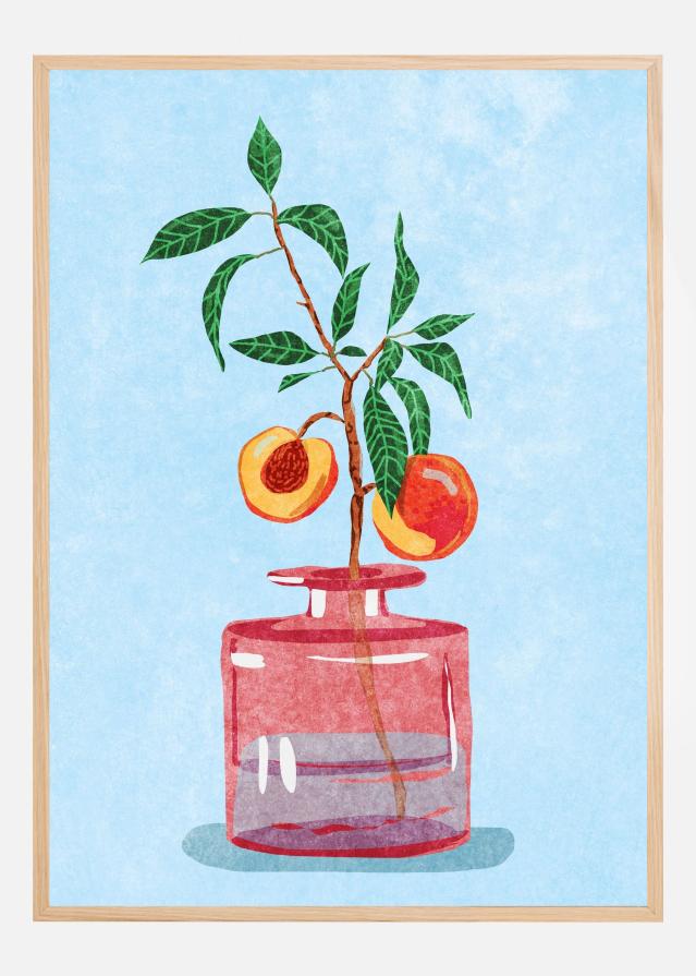 Peach Tree in Vase Poszter