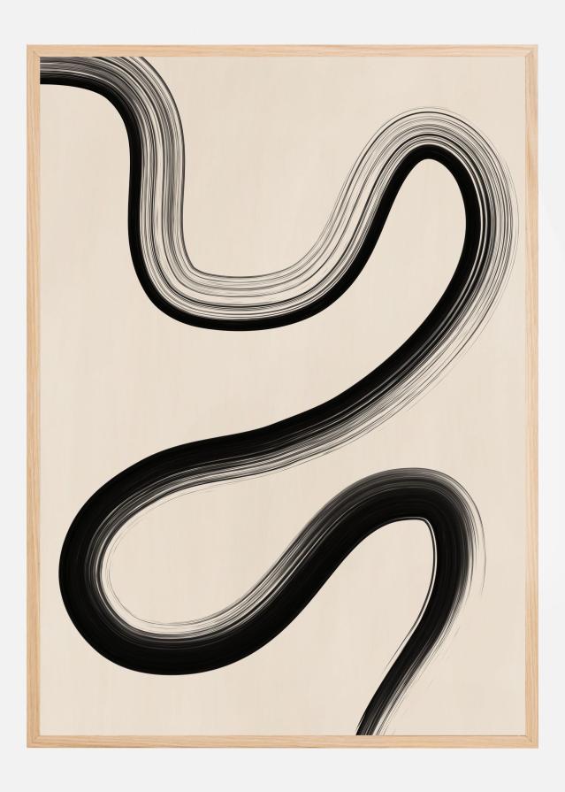 Black Brush Stroke Art Poszter