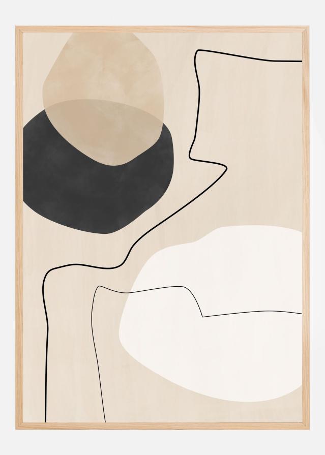 Organic Shapes a Lines Painting Poszter