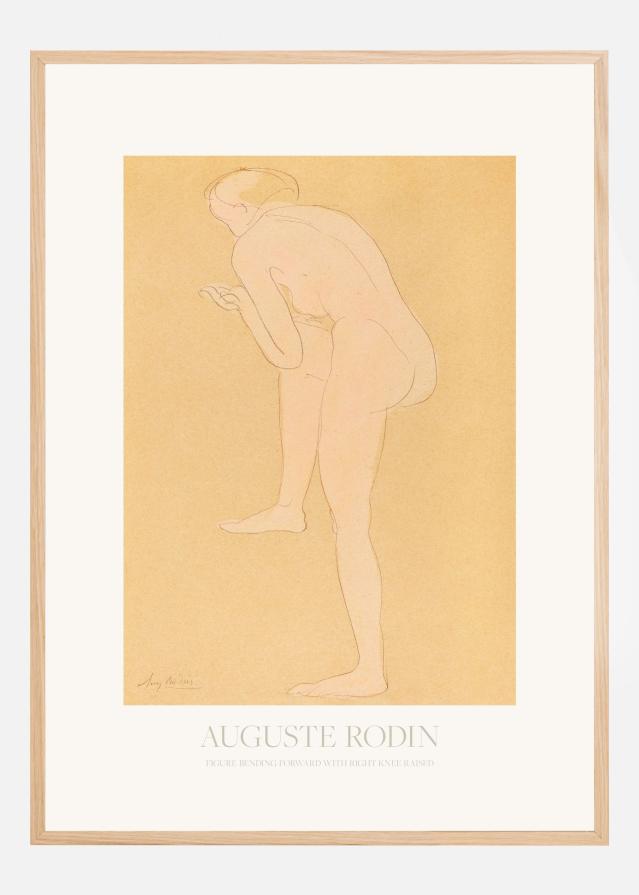 Figure Bending Forward With Right Knee Raised Poszter