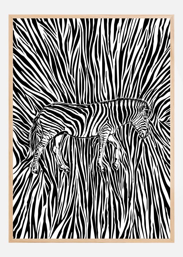 African Zebra striped camouflage Poszter