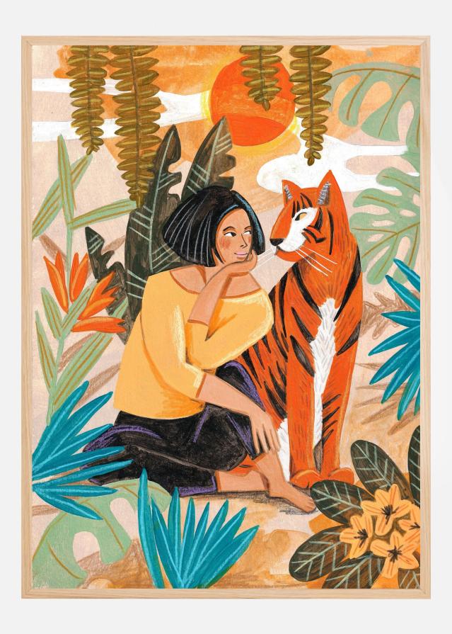 Woman with Tiger Poszter