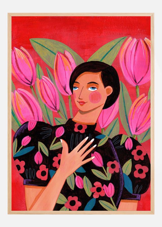 Abstract Modern Woman Portrait Poszter