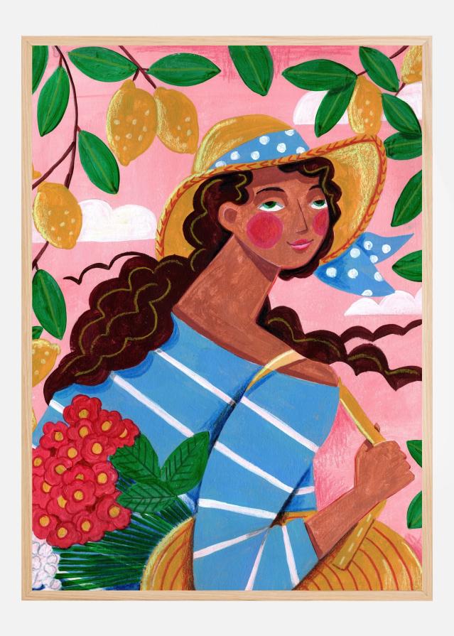 Portrait woman in Amalfi coast Italy Poszter