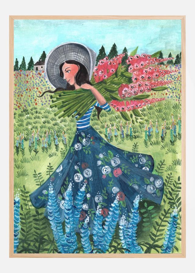 Walking with fieldflowers Poszter