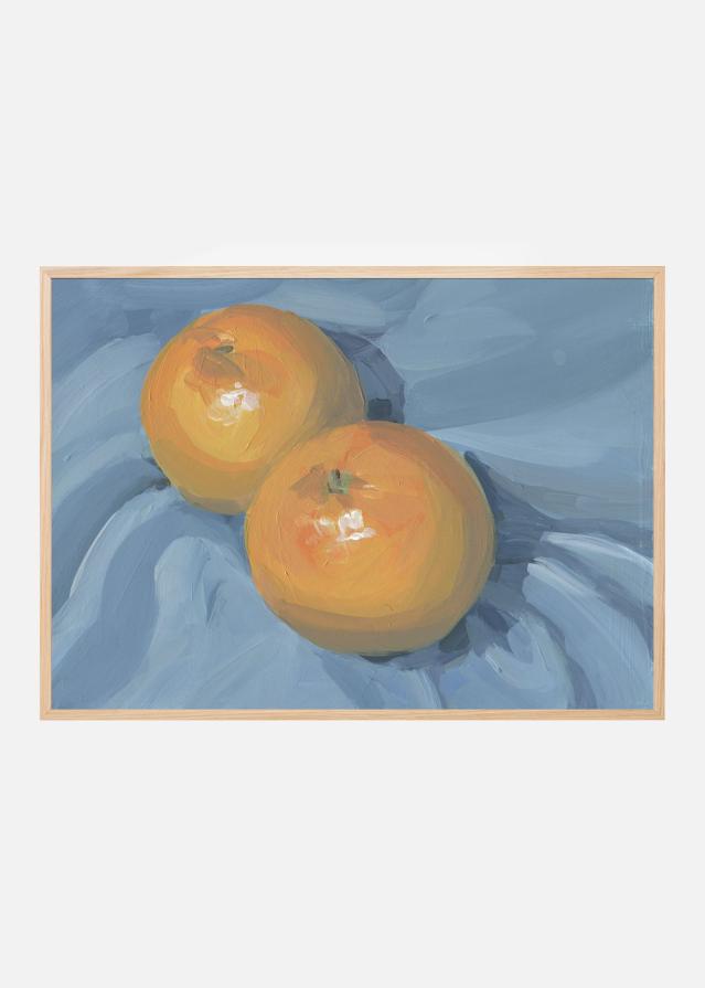 Oranges on Blue Poszter