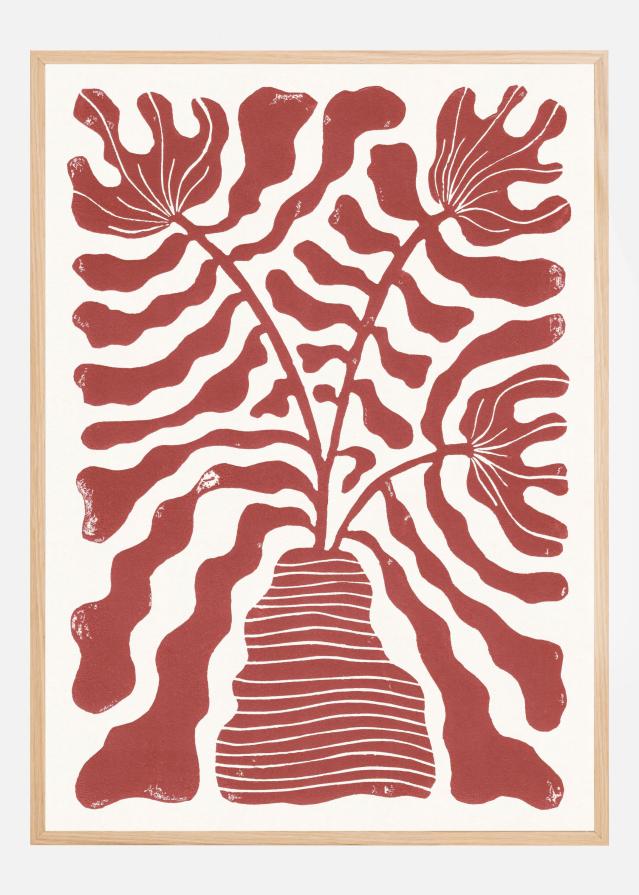 Red Flowers In a Vase Poszter