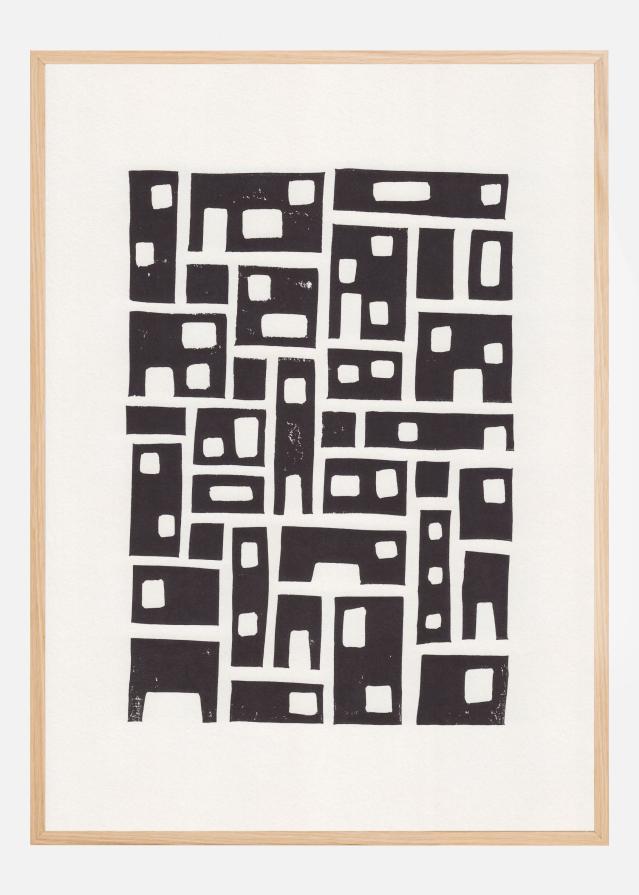City / Lino Print Poszter