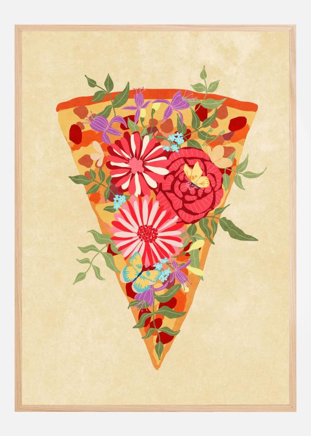 Slice of flower pizza Poszter