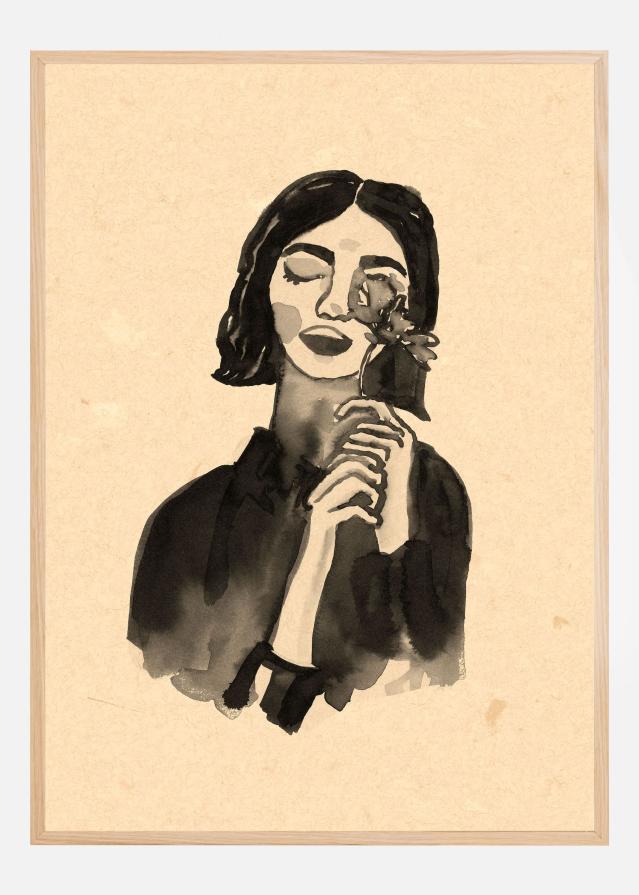 Girl With Flower Poszter