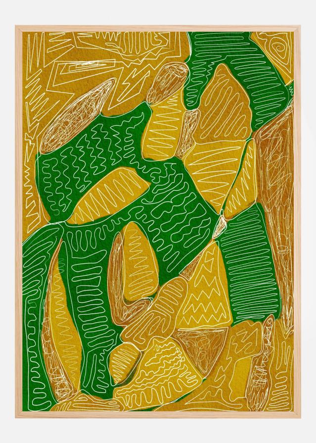 Gold and green abstract Poszter