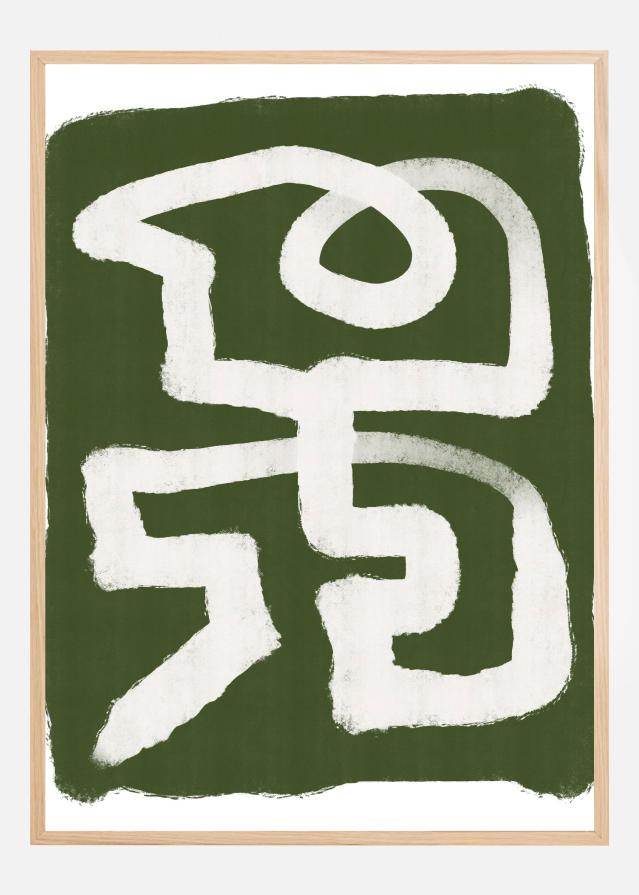 Abstract Green Line Poszter