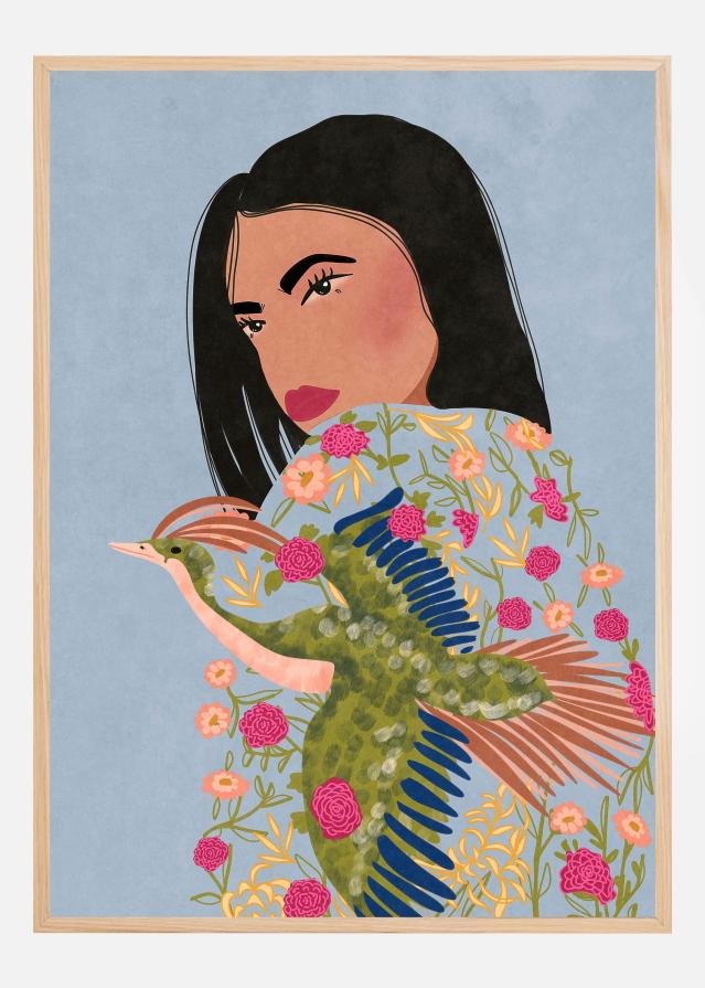 Girl with Crane Poszter