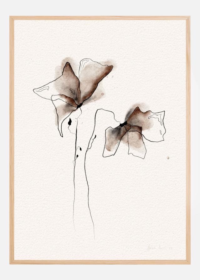 FUNKY FLOWERS digital watercolor painting Poszter