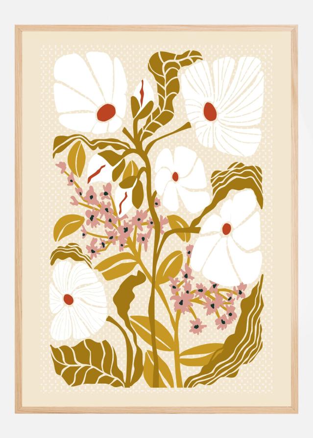 Klimt Flowers Earthy Colors Poszter