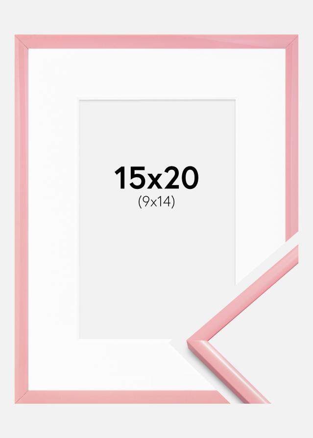 Keret New Lifestyle Rózsaszín 15x20 cm - Paszpartuk Fehér 10x15 cm