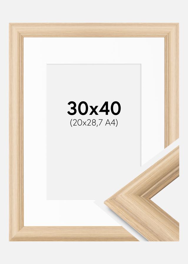Keret Västkusten Tölgy 30x40 cm - Paszpartu Fehér 21x29,7 cm (A4)