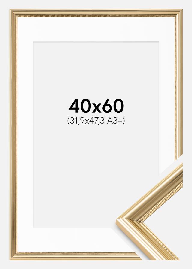 Keret Gala Arany 40x60 cm - Paszpartu Fehér 32,9x48,3 cm (A3+)