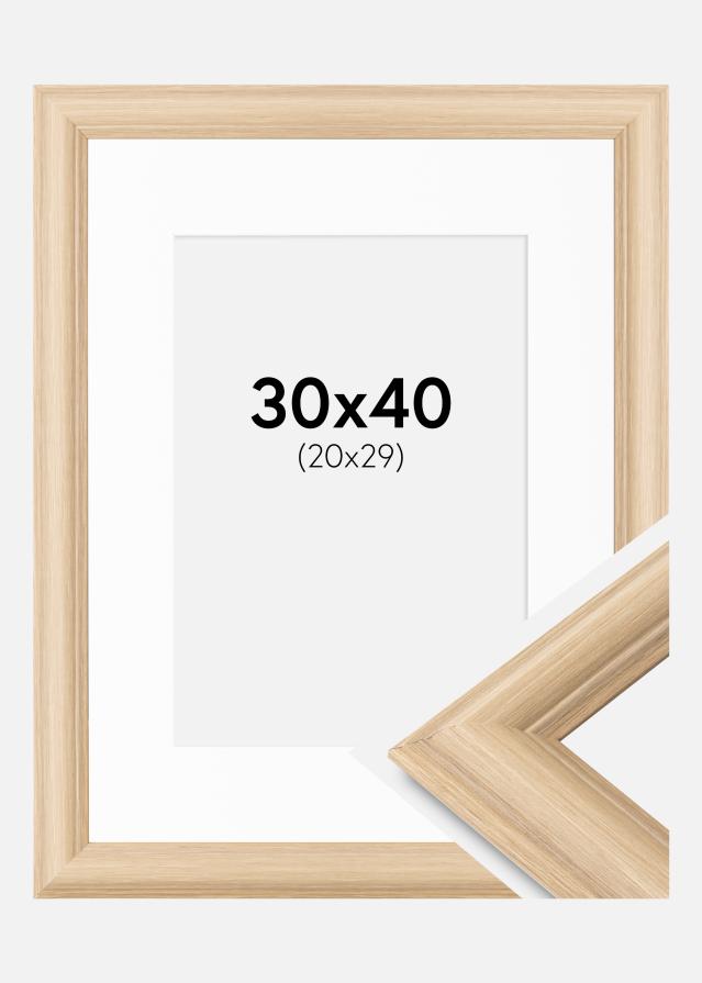 Keret Västkusten Tölgy 30x40 cm - Paszpartu Fehér 21x30 cm
