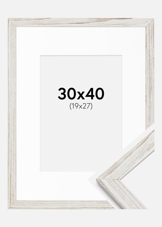 Keret Stilren Vintage fehér 30x40 cm - Paszpartuk Fehér 20x28 cm