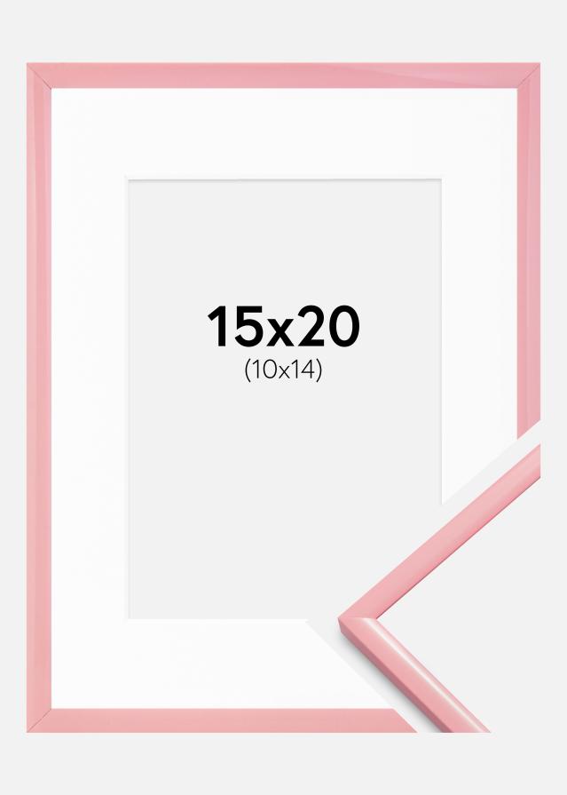 Keret New Lifestyle Rózsaszín 15x20 cm - Paszpartuk Fehér 11x15 cm