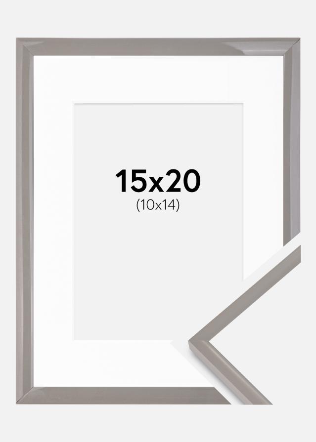 Keret New Lifestyle Földszürke 15x20 cm - Paszpartuk Fehér 11x15 cm
