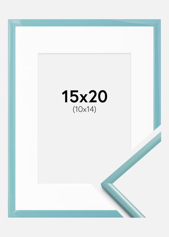 Keret New Lifestyle Türkiz 15x20 cm - Paszpartuk Fehér 11x15 cm
