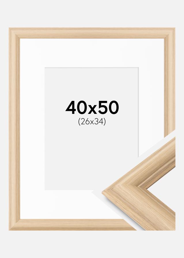 Keret Västkusten Tölgy 40x50 cm - Paszpartu Fehér 27x35 cm
