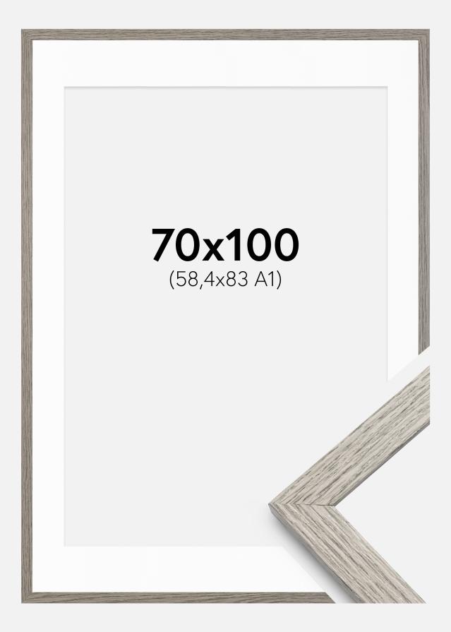 Keret Stilren szürke tölgy 70x100 cm - Paszpartuk fehér 59,4x84 cm