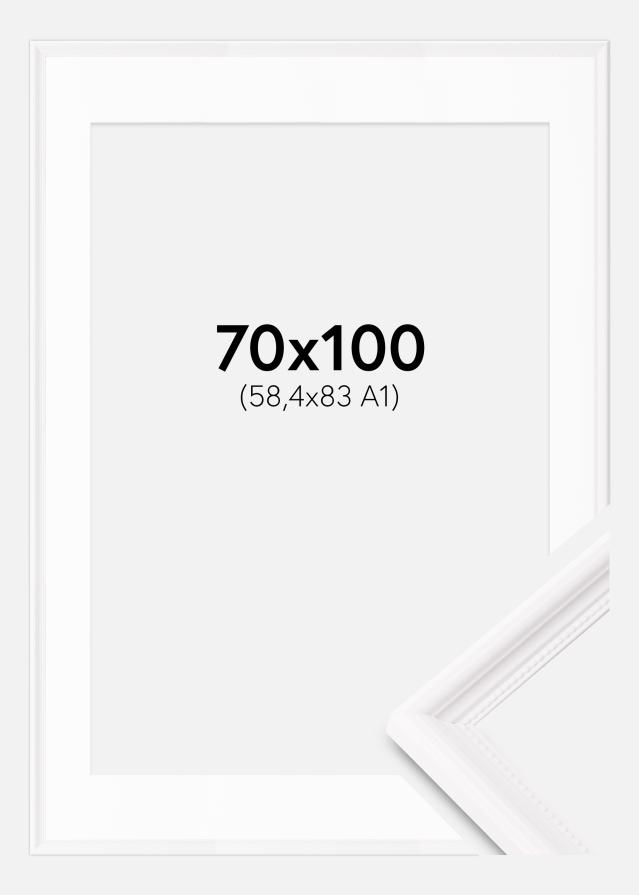 Keret Gala Fehér 70x100 cm - Paszpartu Fehér 59,4x84 cm (A1)