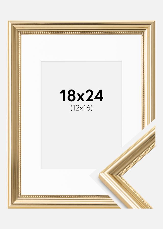 Keret Gala Arany 18x24 cm - Paszpartu Fehér 13x17 cm