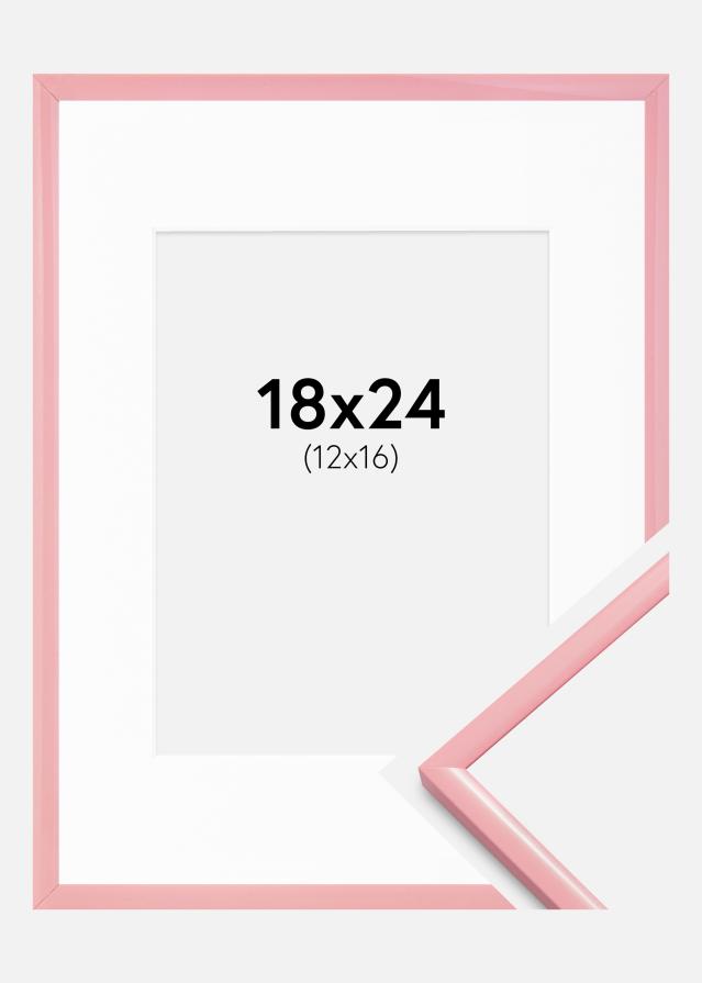 Keret New Lifestyle Rózsaszín 18x24 cm - Paszpartuk Fehér 13x17 cm
