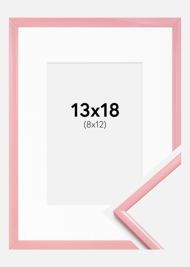 Keret New Lifestyle Rózsaszín 13x18 cm - Paszpartuk Fehér 9x13 cm
