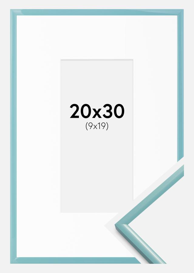 Keret New Lifestyle Türkiz 20x30 cm - Paszpartuk Fehér 10x20 cm