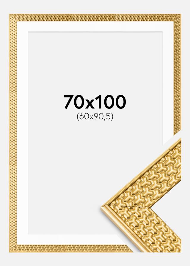 Keret Grace Arany 70x100 cm - Paszpartu Fehér 61x91,5 cm