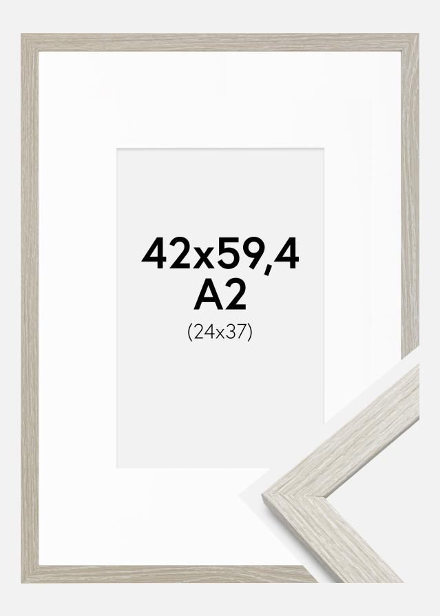 Keret Stilren Világosszürke tölgy 42x59,4 cm - Paszpartuk Fehér 25x38 cm