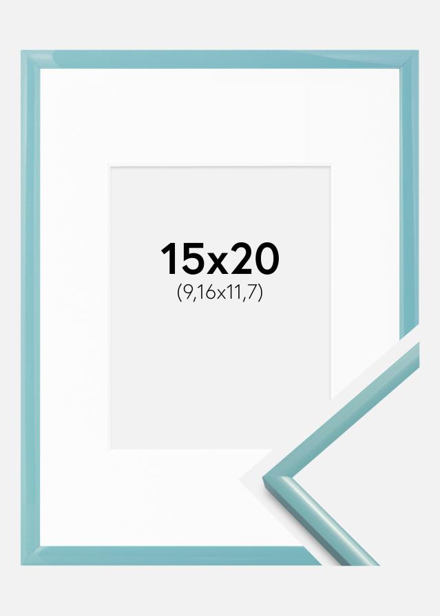 Keret New Lifestyle Türkiz 15x20 cm - Paszpartuk Fehér 4x5 inches