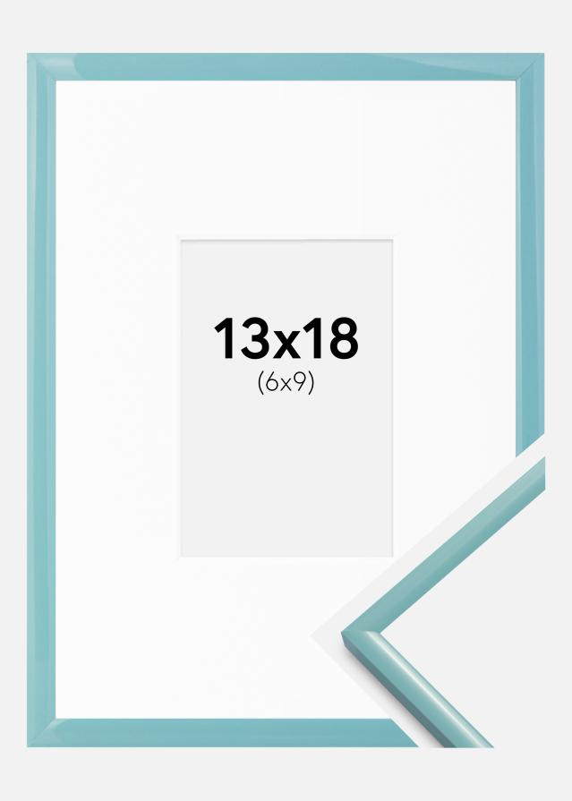 Keret New Lifestyle Türkiz 13x18 cm - Paszpartuk Fehér 7x10 cm