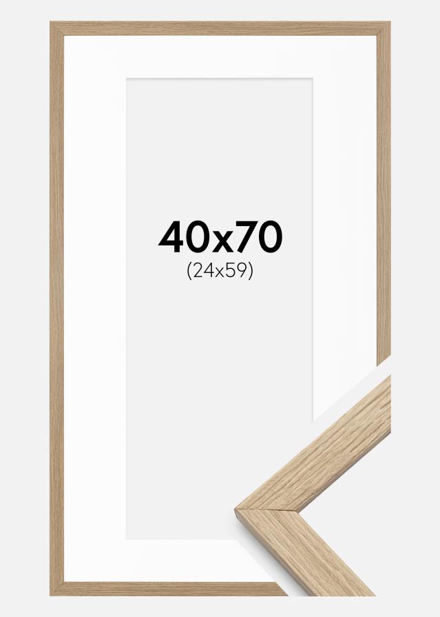 Keret Elegáns Tölgy 40x70 cm - Paszpartu Fehér 25x60 cm