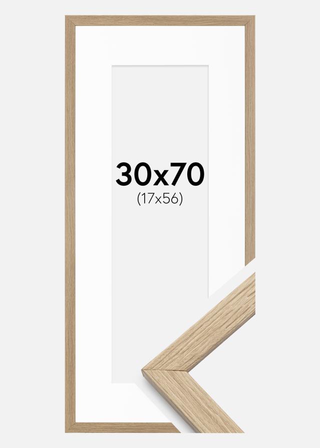 Keret Elegáns Tölgy 30x70 cm - Paszpartu Fehér 18x57 cm
