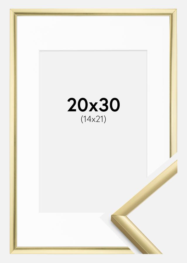 Keret New Lifestyle Arany 20x30 cm - Paszpartu Fehér 15x22 cm