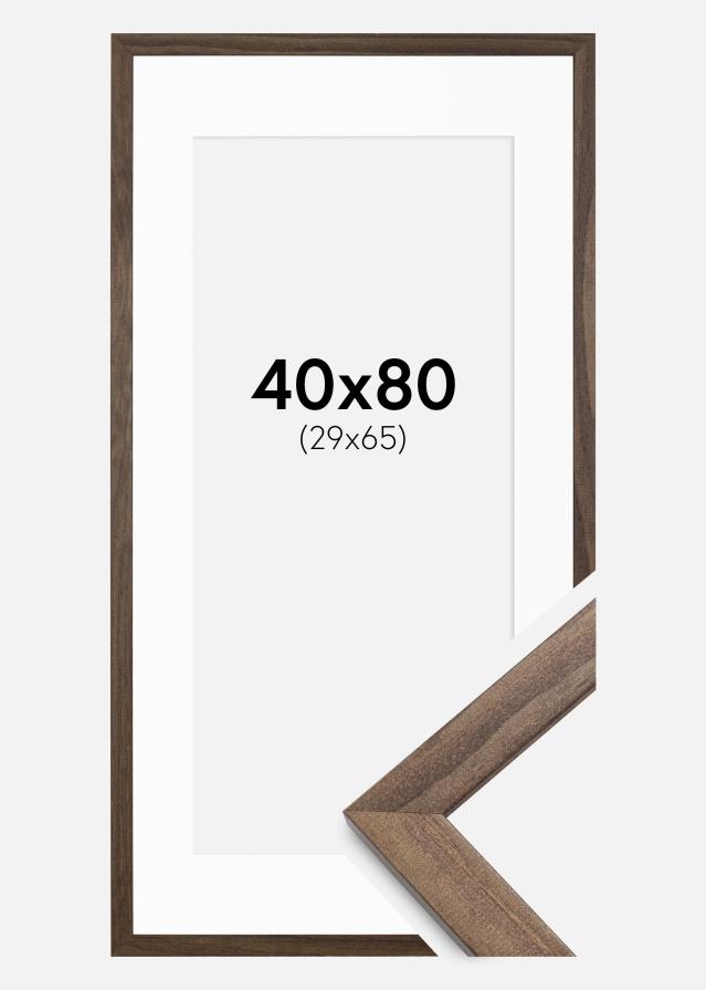 Keret Elegáns Dió 40x80 cm - Paszpartu Fehér 30x66 cm