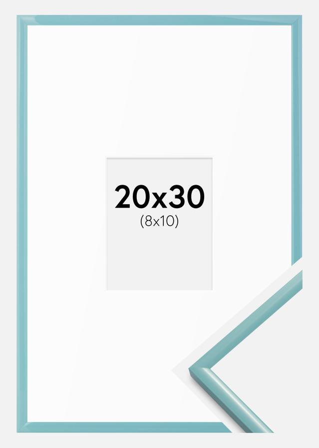 Keret New Lifestyle Türkiz 20x30 cm - Paszpartuk Fehér 9x11 cm